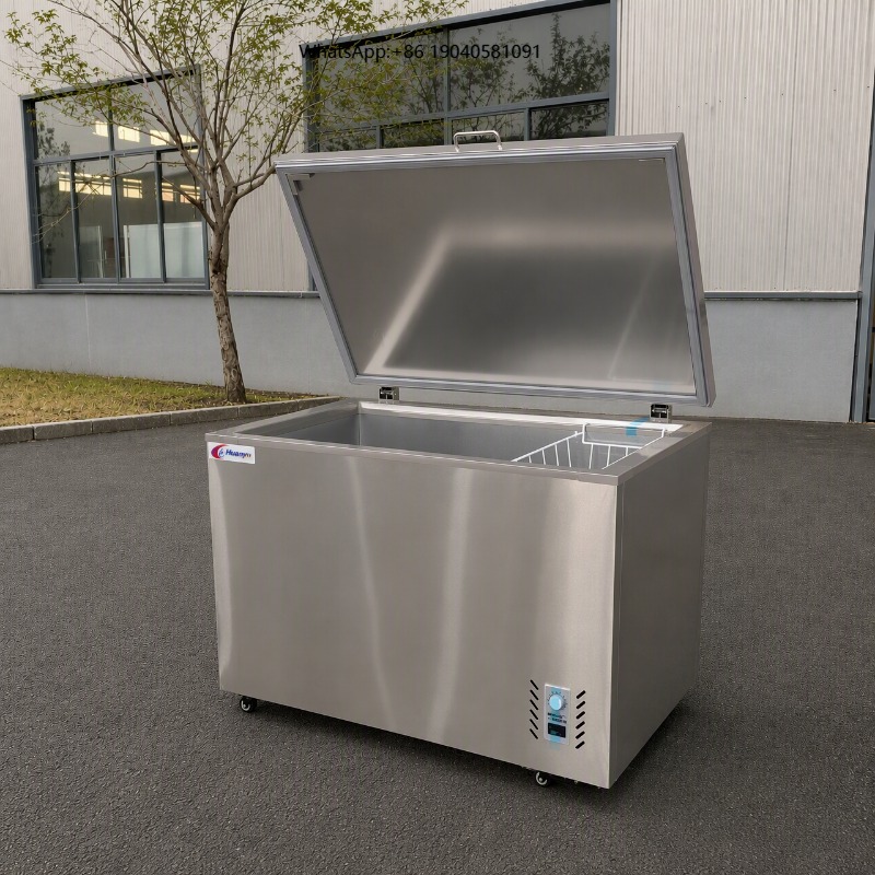 Commercial Chest Freezer - ตู้แช่แข็งแบบเปิดด้านบน ประตูเปิดด้านบน สำหรับซูเปอร์มาร์เก็ตและเชิงพาณิชย์ วัสดุสแตนเลสสตีล ตู้แช่แข็งแนวนอน