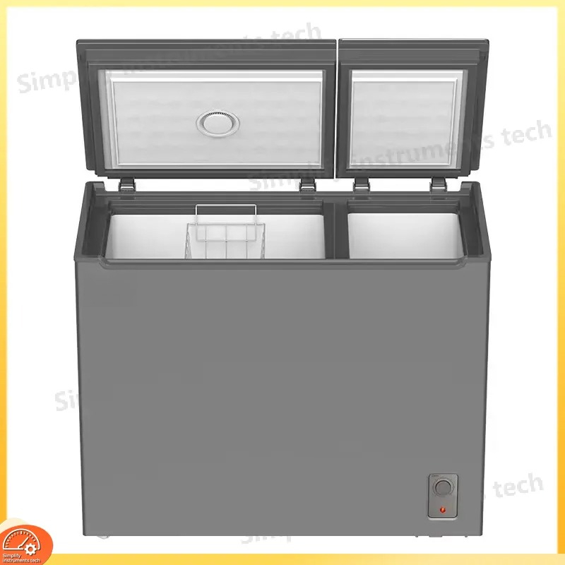 Commercial Chest Freezer - ตู้แช่แข็งแบบตั้งตรงขนาดใหญ่สองประตู สำหรับใช้ในครัวเรือน ระบบทำความเย็นสองอุณหภูมิ ประหยัดพลังงาน ป้องกันน้ำแข็งเกาะ