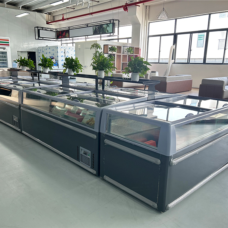 Commercial Chest Freezer - ตู้แช่แข็งแบบเกาะพร้อมประตูกระจกบานเลื่อนสำหรับแสดงสินค้า