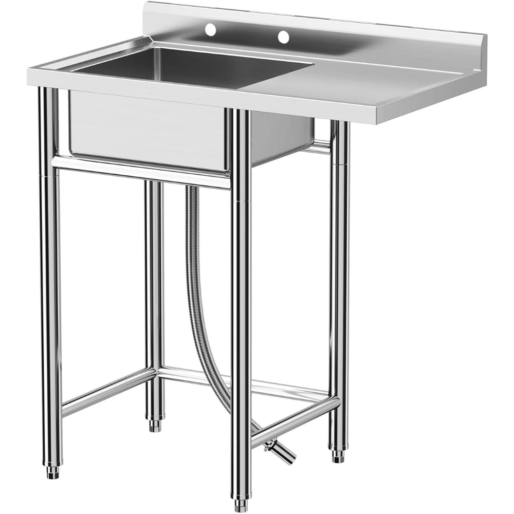 Commercial Kitchen Worktops - อ่างล้างจานสแตนเลส ขนาด 36x21x40 นิ้ว อ่างเดี่ยวแบบตั้งพื้น สำหรับครัวเชิงพาณิชย์