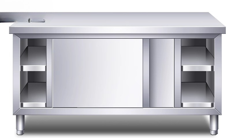 โต๊ะครัวสแตนเลสพร้อมบานเลื่อน  - Commercial Kitchen Worktops บทวิจารณ์และราคา