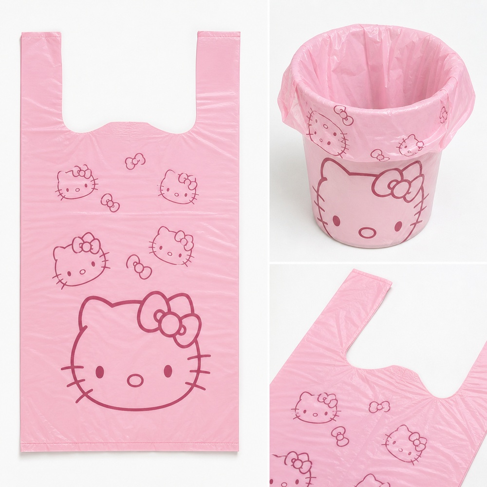 ถุงขยะพลาสติกลายการ์ตูนแมวสีชม - Commercial Kitchen Bin บทวิจารณ์และราคา