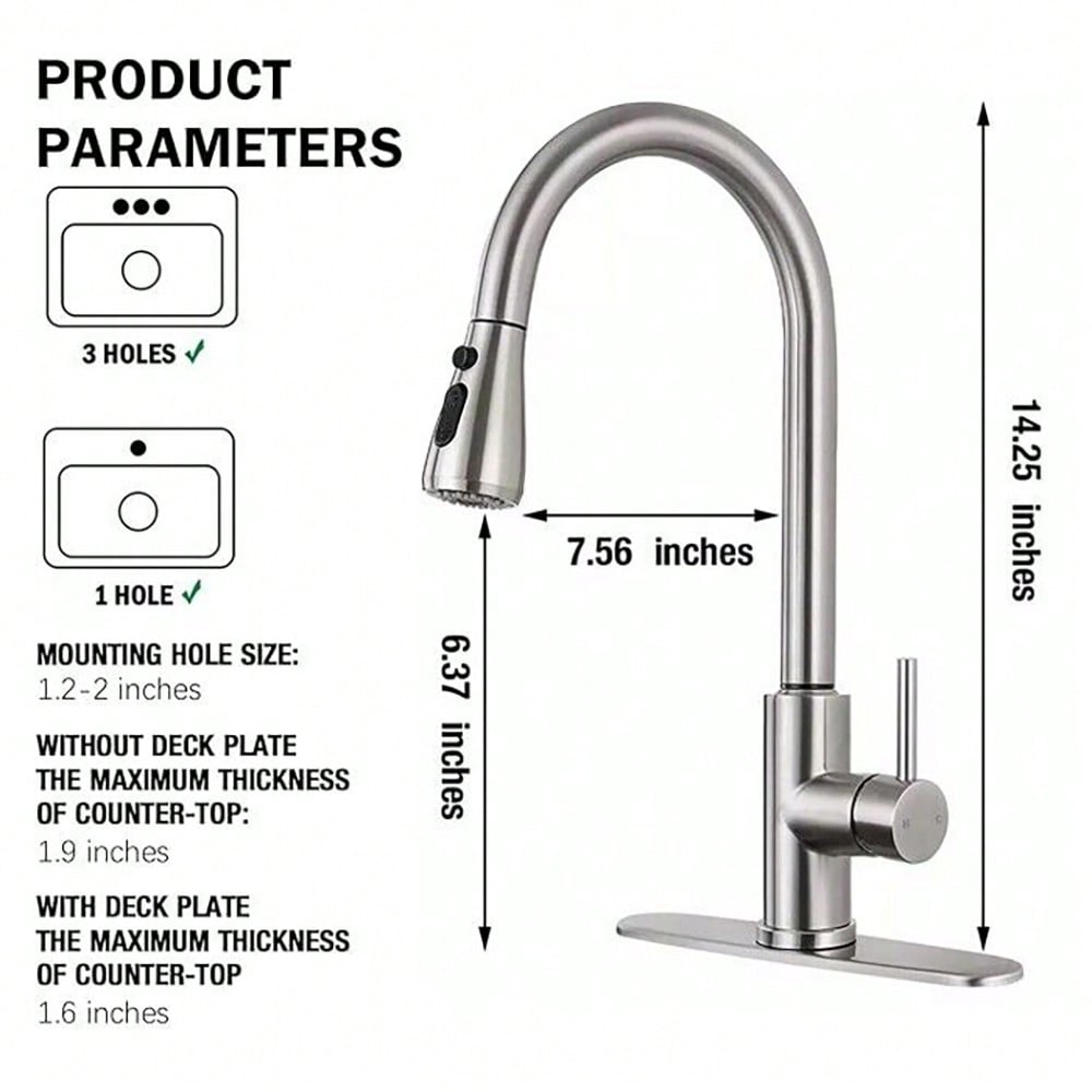 ก๊อกน้ำห้องครัวพร้อมหัวฉีดดึงล - Commercial Kitchen And Bar บทวิจารณ์และราคา